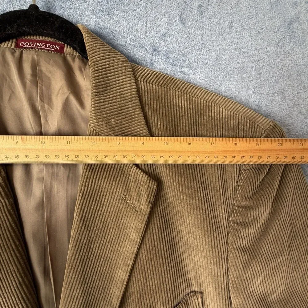 Covington Mens 48R Brown Corduroy Blazer Sport Coat Cotton 2 Button Jacket